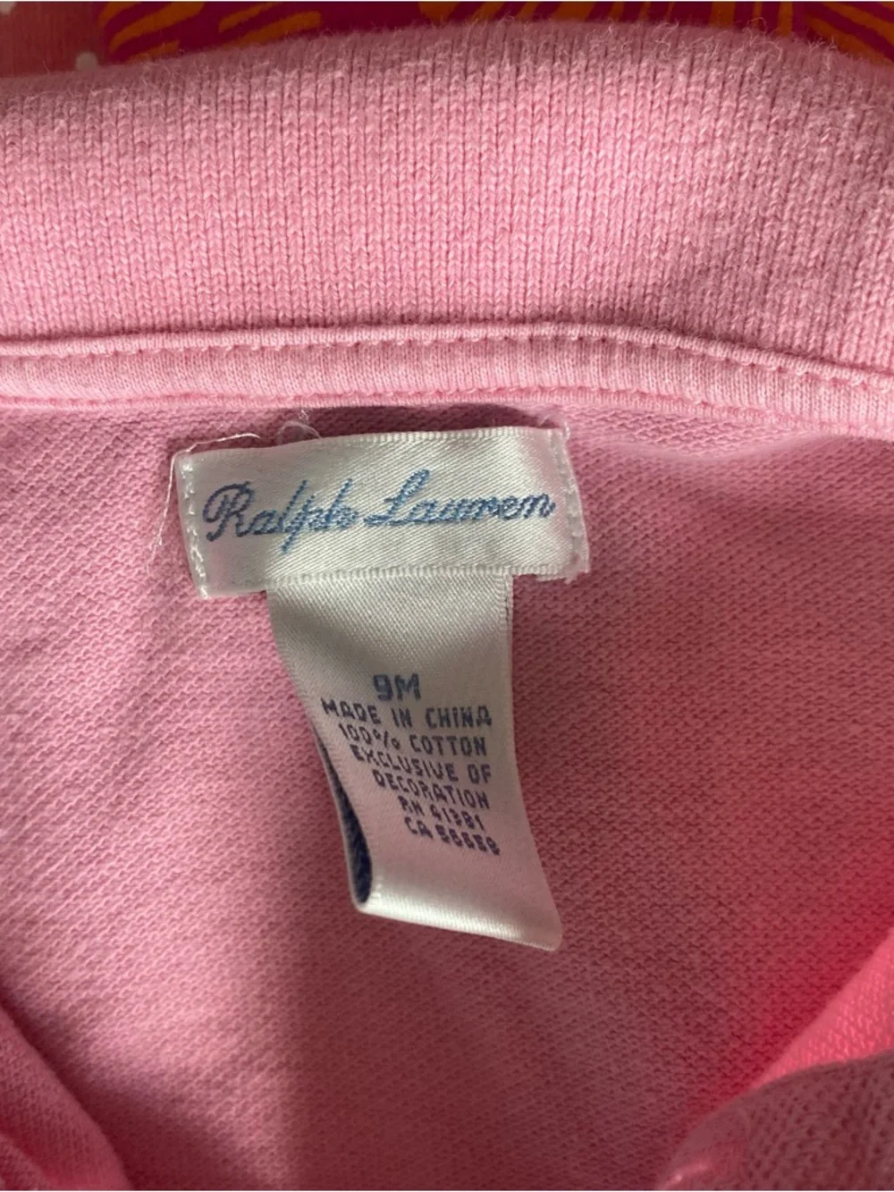 Girls clothing bundle size 9M Carters sets and Ralph Lauren pink polo dress